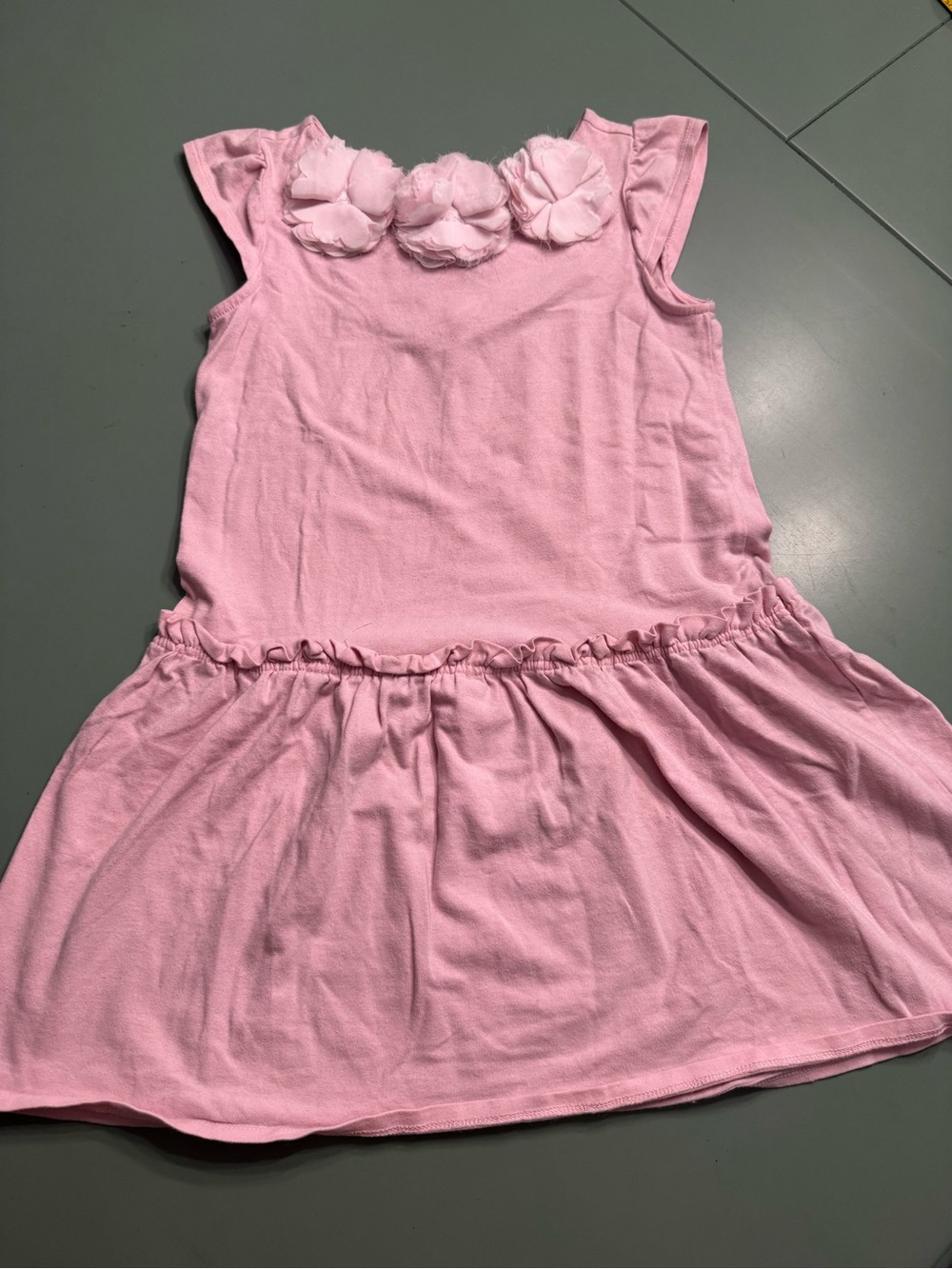 Gymboree Pink Sleeveless Dress with Floral Appliqués